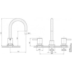 Phoenix VIVID PIN LEVER Basin Set Swivel Gooseneck Outlet