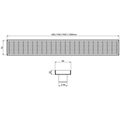 Phoenix FLAT Channel Drain HG 75 x 750mm Outlet 65mm Or 45mm