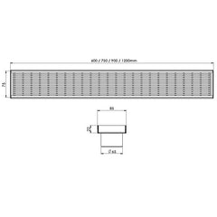 Phoenix FLAT Channel Drain HG 75 x 750mm Outlet 65mm Or 45mm