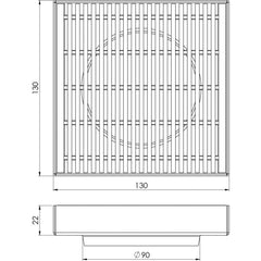 Phoenix POINT Drain HG 130mm Outlet 90mm Or 76mm Stainless Steel