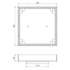 Phoenix POINT Drain TI 130mm Outlet 76mm In Stainless Steel Or Matte Black