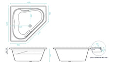 POSITANO Inset Bath or Spa Bath With Sizes 1490 mm And 16/24 Flush Jets
