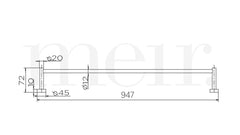 Meir ROUND SIngle Towel Rail In Chrome - Matte Black - Tiger Bronze - Champagne - Brushed Nickel