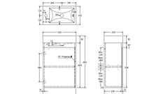GREEK Edge Ensuite Wall-Hung or Floor Standing Vanity in Scandi Oak & Industrial 450Wx250D
