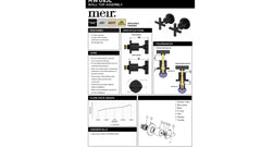 Meir ROUND Cross Handle Jumper Valve Wall Top Assemblies In Chrome - Matte Black - Tiger Bronze - Champagne - Brushed Nickel