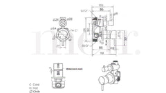 Meir ROUND Diverter Mixer In Chrome - Matte Black - Tiger Bronze - Champagne - Brushed Nickel