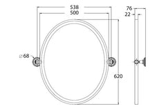MAYER Pivot Oval Mirror In Chrome - Matte Black - Brushed Brass - Brushed Nickel