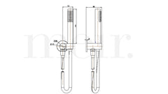 Meir SQUARE Shower On Bracket In Chrome Or Matte Black