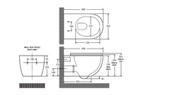 COCO Matte White Or Matte Black Wall-Hung Toilet Suite