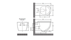 COCO Gloss White Or Gloss Black Wall-Hung Toilet Suite