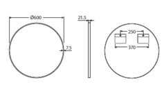 BABE Circle Framed Mirror 600mm Or 800mm In Matte Black & Urban Brass