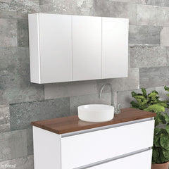 750 Mirror Cabinet with Gloss White Side Panels,Satin White,Scandi Oak,Industrial Side,Satin Black