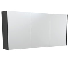 1500 Mirror Cabinet with Gloss White Side Panels,Satin White,Scandi Oak,Industrial,Satin Black