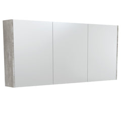 1500 Mirror Cabinet with Gloss White Side Panels,Satin White,Scandi Oak,Industrial,Satin Black