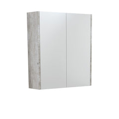 600 Mirror Cabinet with Gloss White Side Panels,Satin White,Scandi Oak,Industrial Side,Satin Black Side