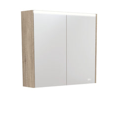 750 LED Mirror Cabinet with Gloss White Side Panels,Satin White Side Panels,Scandi Oak,IndustrialSatin, Black Side Panels