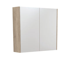 750 Mirror Cabinet with Gloss White Side Panels,Satin White,Scandi Oak,Industrial Side,Satin Black