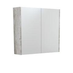 750 Mirror Cabinet with Gloss White Side Panels,Satin White,Scandi Oak,Industrial Side,Satin Black