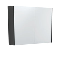 900 Mirror Cabinet with Gloss White Side Panels,Satin White,Scandi Oak,Industrial,Satin Black