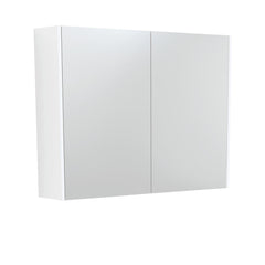900 Mirror Cabinet with Gloss White Side Panels,Satin White,Scandi Oak,Industrial,Satin Black