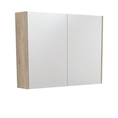 900 Mirror Cabinet with Gloss White Side Panels,Satin White,Scandi Oak,Industrial,Satin Black
