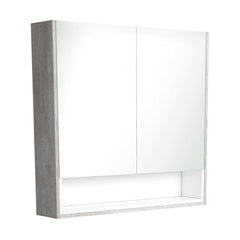 900 Mirror Cabinet with Display Shelf, Satin White with Scandi Oak Insert ,Scandi Oak ,Industrial,Satin Black