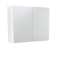 900 Mirror Cabinet with Gloss White Side Panels,Satin White,Scandi Oak,Industrial,Satin Black