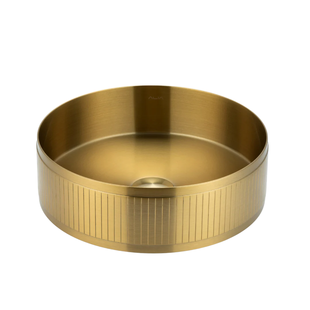 AVAI Textured SS Round Basin IN Brushed Silver, Gunmetal Grey,Brushed Gold