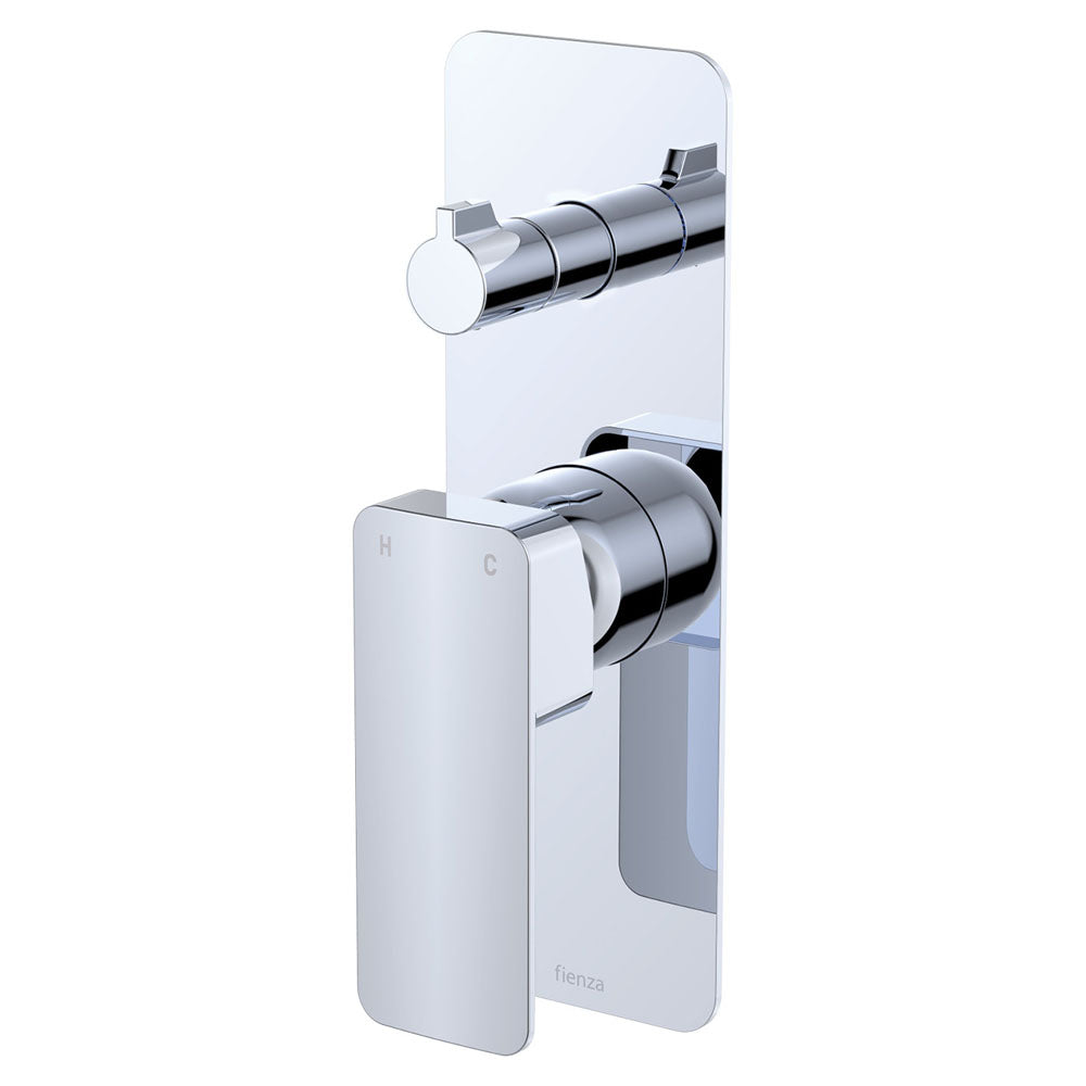 MANO Wall Diverter Mixer, Rectangular Plate, Chrome,Matte Black, Brushed Nickel,Gun Metal, Urban Brass