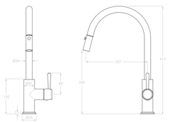 Eternal Pull Out Kitchen Mixer Chrome, Matte Black, Brushed Copper, Brushed Nickel, Brushed Brass