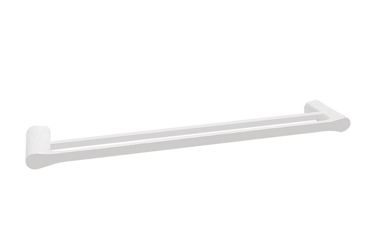 Manhattan Double Towel Rail 600mm Matte Black & Chrome, Gloss White & Chrome, 900mm Matte Black  & Chrome, 900mm 600mm Gloss White & ChromeGloss White & ChromeMatte Black & Chrome 600mm Gloss White & Chrome