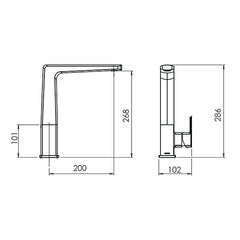 QUE II Sink Mixer ,Chrome and Black