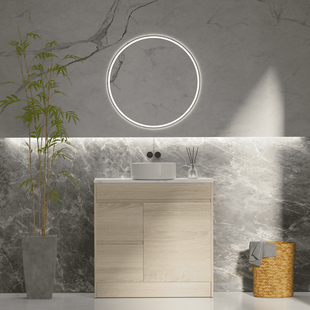 ERICA 900mm Natural Oak Floor Standing Vanity