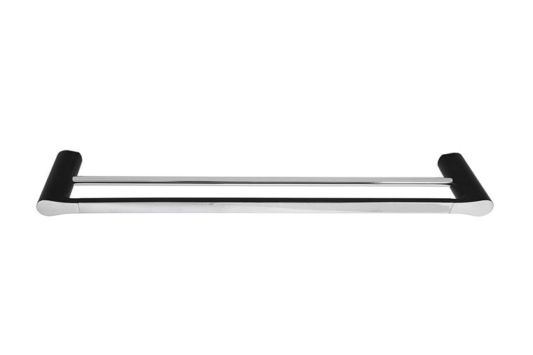 Manhattan Double Towel Rail 600mm Matte Black & Chrome, Gloss White & Chrome, 900mm Matte Black  & Chrome, 900mm 600mm Gloss White & ChromeGloss White & ChromeMatte Black & Chrome 600mm Gloss White & Chrome