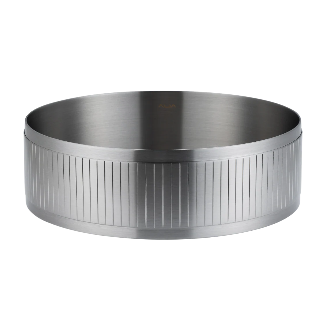 AVAI Textured SS Round Basin IN Brushed Silver, Gunmetal Grey,Brushed Gold