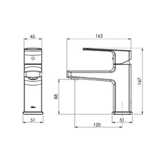 QUE Basin Mixer Chrome,Black