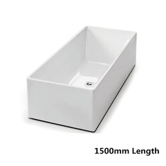 Quadro Free Standing Multifit Square corner Bathtub 1000mm 1200mm 1300mm 1400mm 1500mm 1700mm