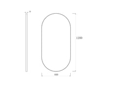 NOOSA 1200X600 BLACK METAL FRAME MIRROR