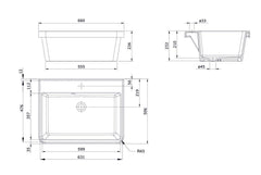 TURNER HASTING Ravine 66 x 51 Fine Fireclay Inset Sink