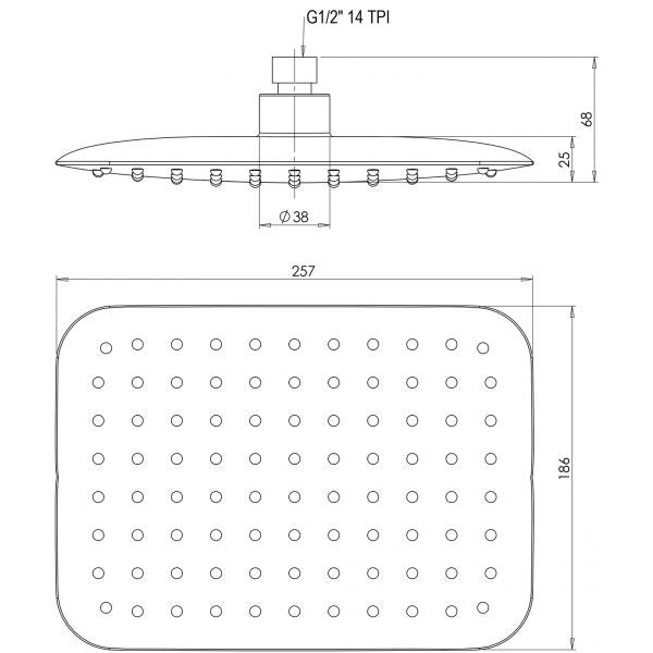 Phoenix RUSH Shower Rose 200 x 250mm