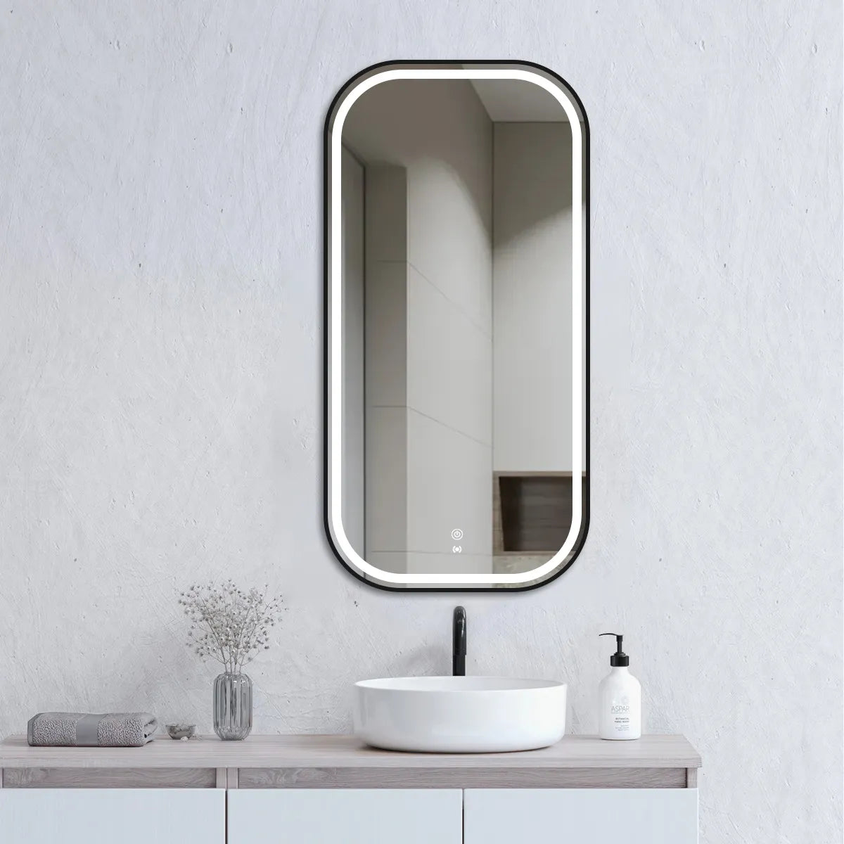 LED NEWPORT 900X450 FRAMELESS MIRROR SOFT SQUARE