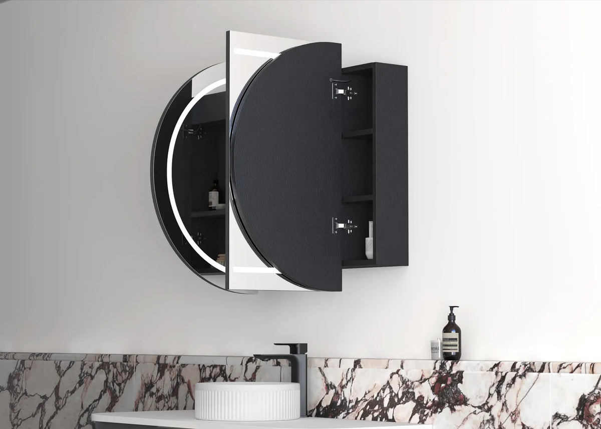 LED BONDI 1200X750 BLACK OAK SHAVING CABINET