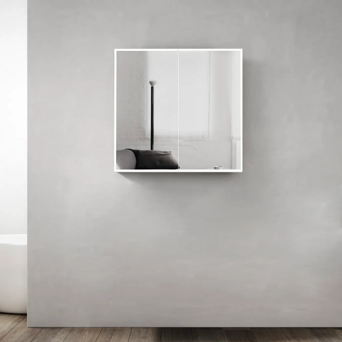 LED MOONLIGHT 750X650 SHAVING CABINET 2 DOORS