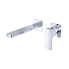 MANO Basin/Bath Wall Mixer Set, Square Plates, 200mm Outlet, Chrome, Matte Black, Brushed Nickel,  Urban Brass, Gun Metal,