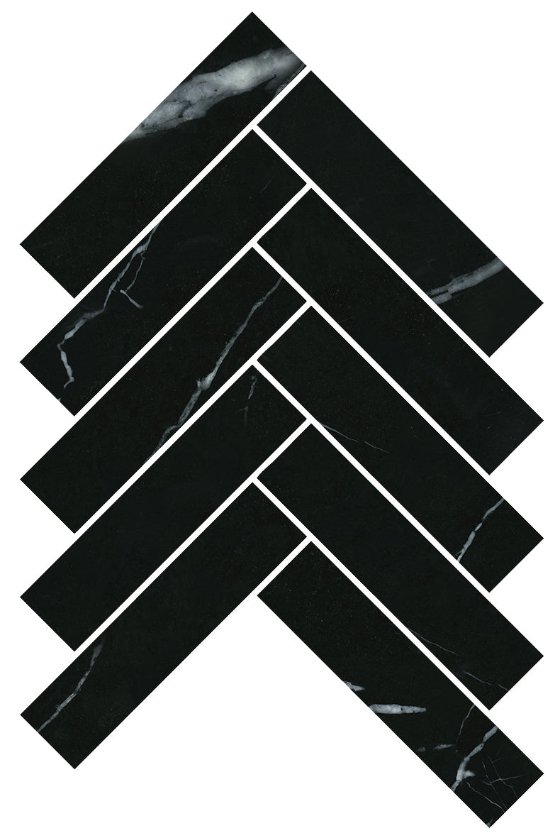HB35150NM-H ARTEMIS NERO MARQUINA HERRINGBONE HONED 35X150