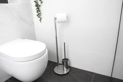 Staten Freestanding Toilet Caddy Chrome, Matte Black