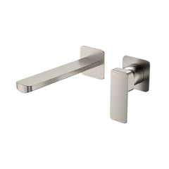 MANO Basin/Bath Wall Mixer Set, Square Plates, 200mm Outlet, Chrome, Matte Black, Brushed Nickel,  Urban Brass, Gun Metal,