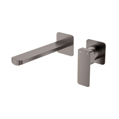 MANO Basin/Bath Wall Mixer Set, Square Plates, 200mm Outlet, Chrome, Matte Black, Brushed Nickel,  Urban Brass, Gun Metal,
