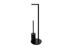 Staten Freestanding Toilet Caddy Chrome, Matte Black