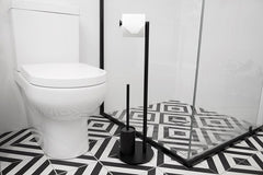 Staten Freestanding Toilet Caddy Chrome, Matte Black